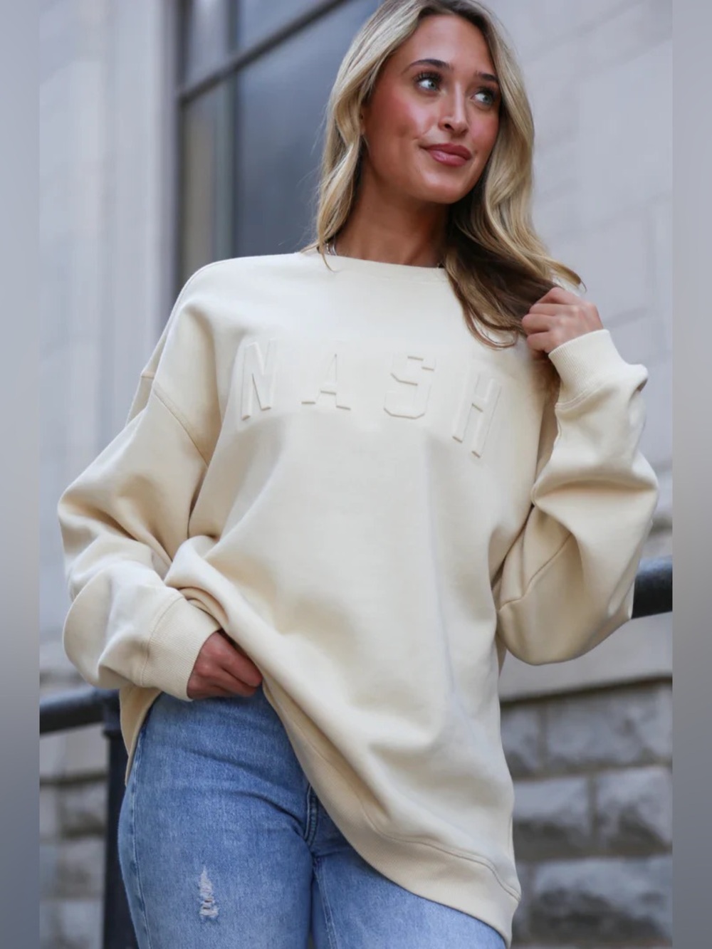 Ash NASH Crewneck Sweatshirt - Cream size M/L